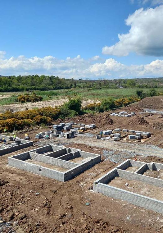 Foundations for a housing development